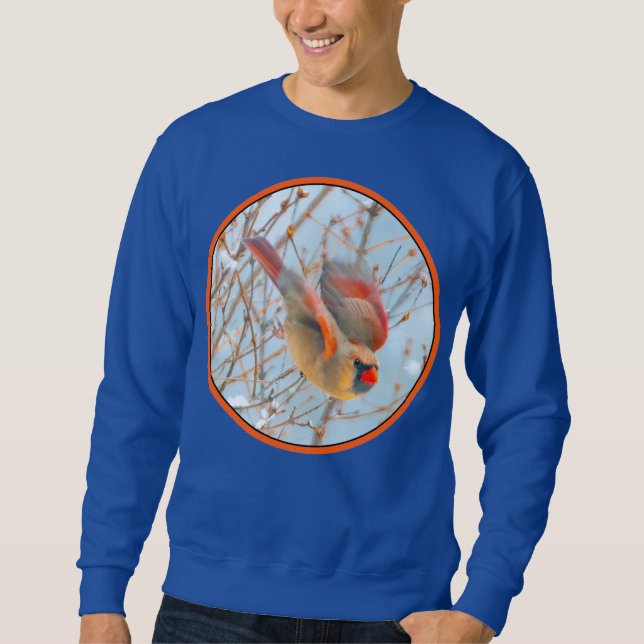 Sudadera Cardenal norte volando - Fotografía original (Anverso)