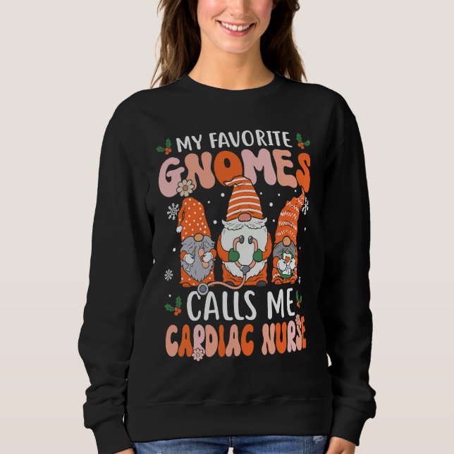 Sudadera Cardiac Nurse Groovy Christmas Gnome Nurse (Anverso)