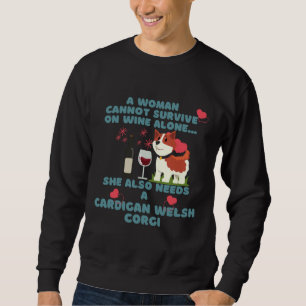 Sudadera Cardigan Welsh Corgi And Wine