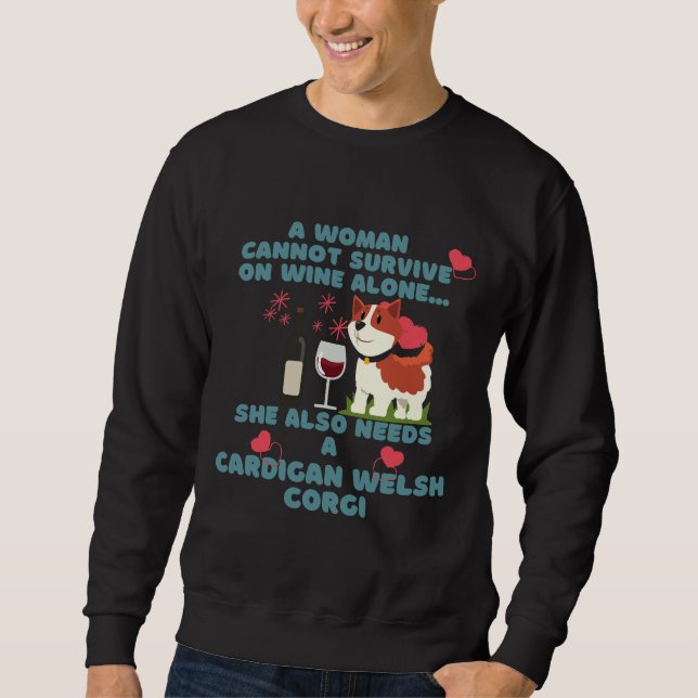 Sudadera Cardigan Welsh Corgi And Wine (Anverso)