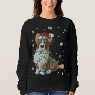Sudadera Cardigan Welsh Corgi Envuelto En Navidades Luces D