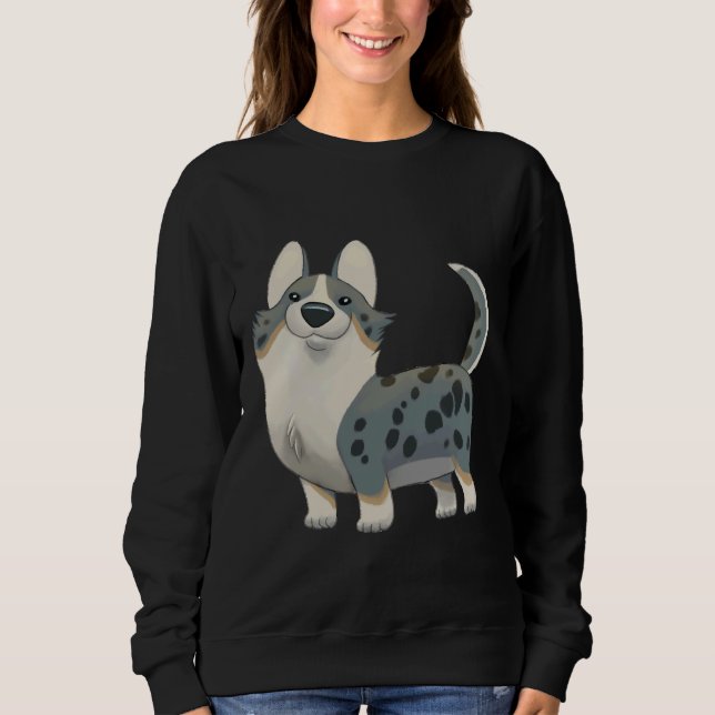Sudadera Cardigan Welsh Corgi Merle Y Tan (Anverso)