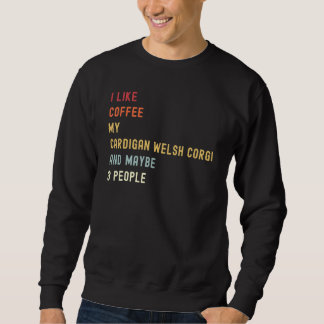 Sudadera Cardigan Welsh Corgi Retro Perro Y Café