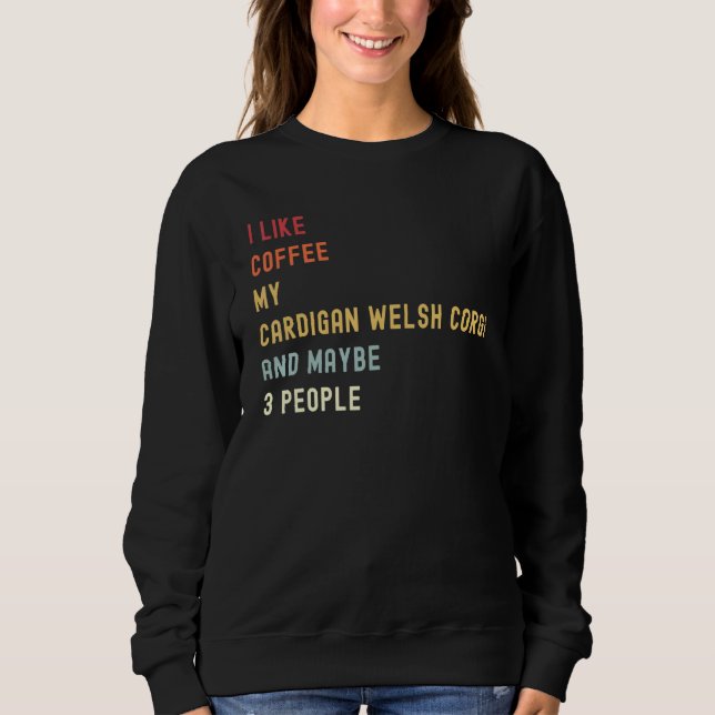Sudadera Cardigan Welsh Corgi Retro Perro Y Café (Anverso)
