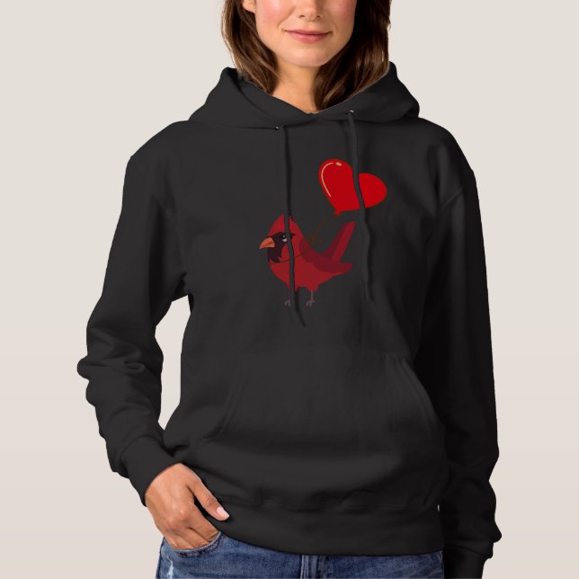 Sudadera Cardinal With Heart Balloon Valentines Day Love Bo (Anverso)