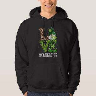 Sudadera Carer Love St Patricks Day Gnome Leopars Women