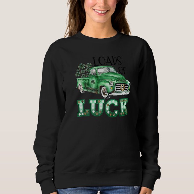 Sudadera Carga de camionetas verdes de la suerte hombres mu (Anverso)