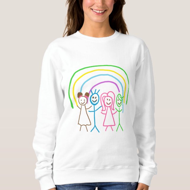 Sudadera Cargar dibujos de niños convertir obras de arte de (Anverso)