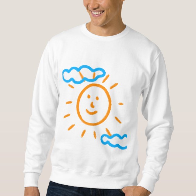 Sudadera Cargar foto de arte convierte arte de niños en bla (Anverso)
