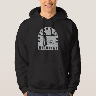 Sudadera Caribou Lake Ice Fishing Michigan