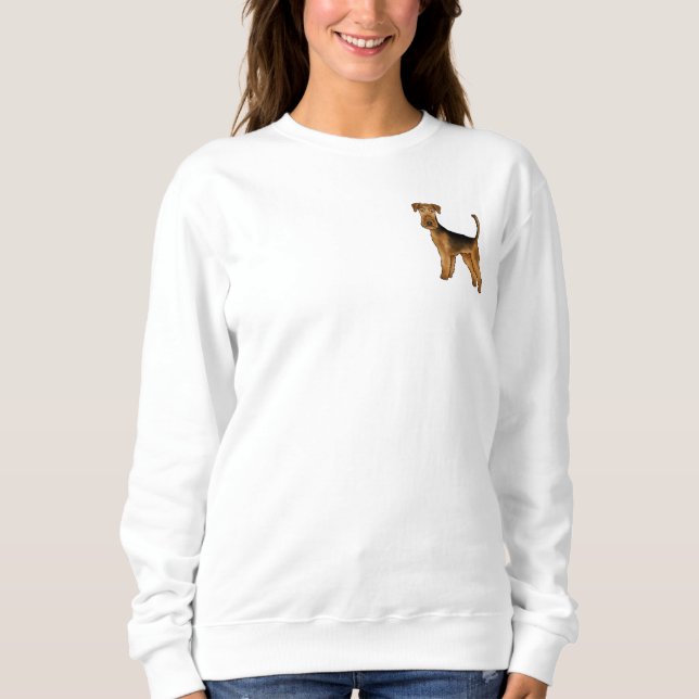 Sudadera Caricatura de Airedale Terrier Perro Bingley Perro (Anverso)