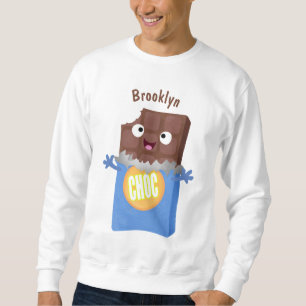 Sudadera Caricatura de dibujos animados de un dulce chocola