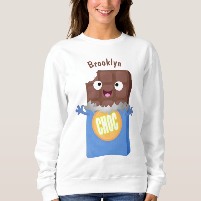 Sudadera Caricatura de dibujos animados de un dulce chocola (Anverso)
