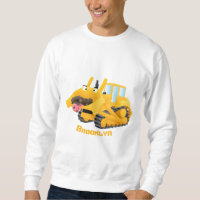 Caricatura graciosa amarilla con bulldozer