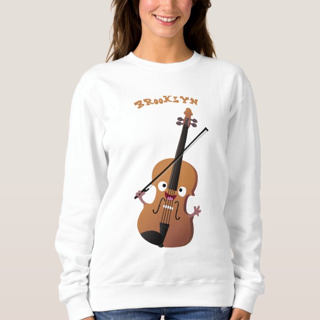 Sudadera Caricatura musical divertida en violín (Anverso)