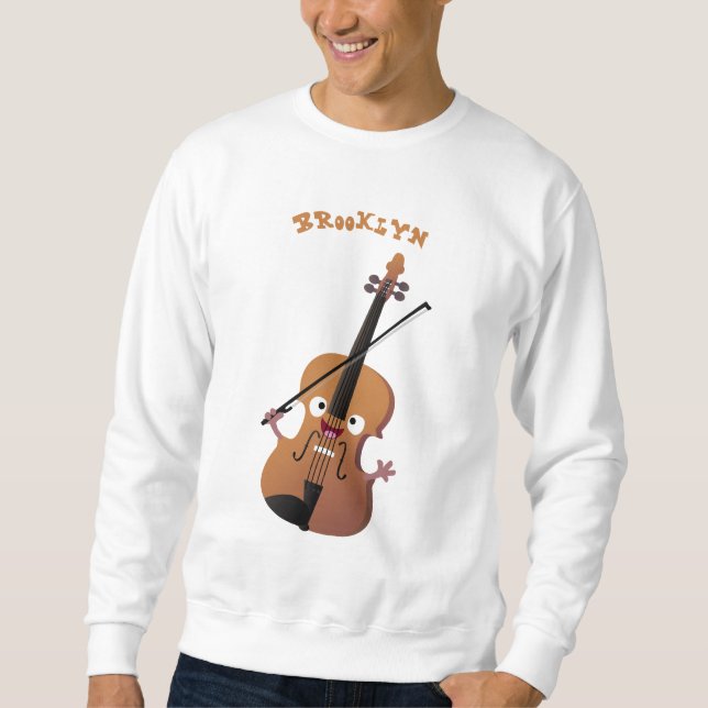 Sudadera Caricatura musical divertida en violín (Anverso)