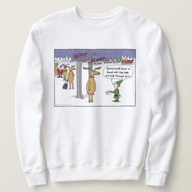 Sudadera Caricatura "Sleigh Security" (Anverso del diseño)