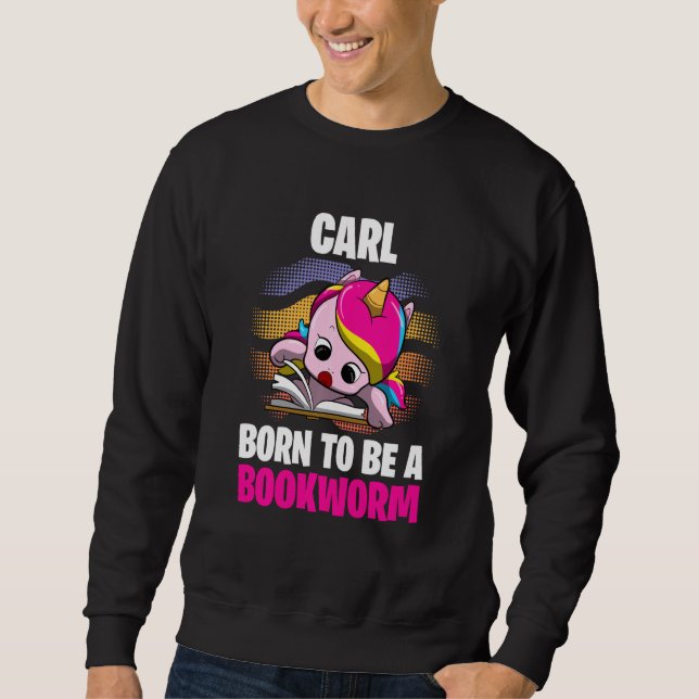 Sudadera Carl Nació Para Ser Un Bookworm Personalizado (Anverso)