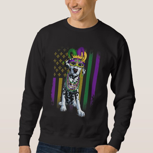 Sudadera Carnaval de Perros de Mardi Gras Dalmata Payaso Ma (Anverso)