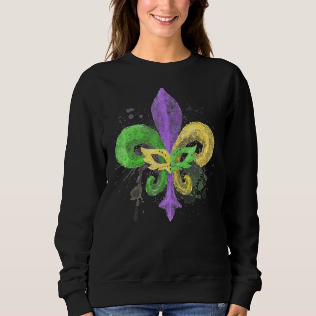 Sudadera Carnaval único de hilo mardi gras con broche de ma (Anverso)