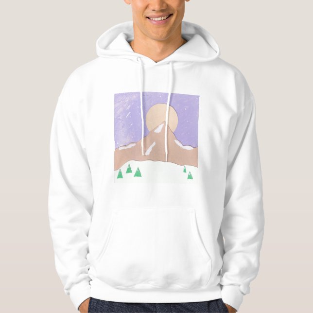 Sudadera Carne blanca con una escena de montaña fresca (Anverso)