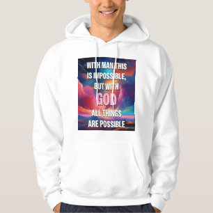 Sudadera Carne de fe masculina - Mateo 19:26
