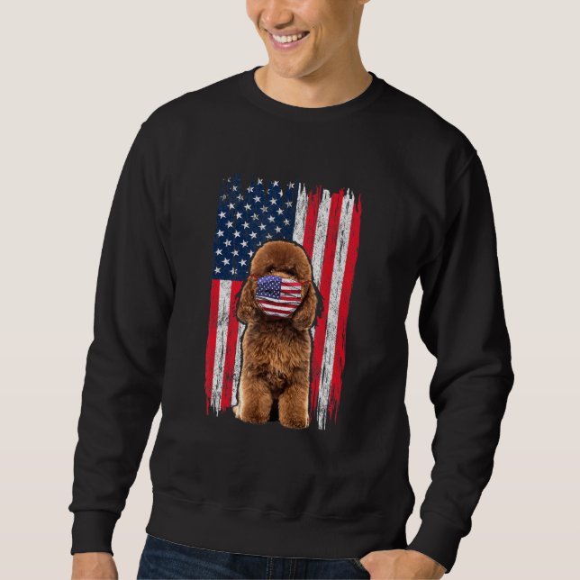 Sudadera Carne De Perro Bandera Estadounidense Vestido Cara (Anverso)