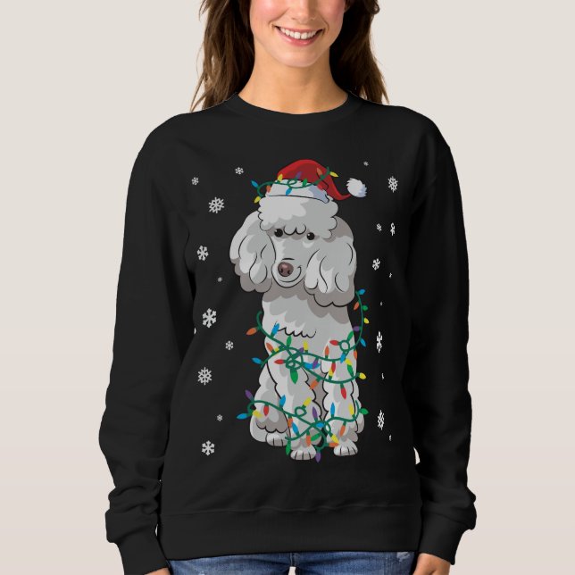 Sudadera Carne Envuelta En Navidades Luces Perro (Anverso)
