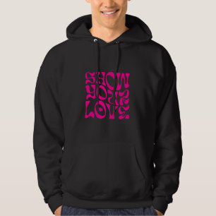 Sudadera Carne Minimalista de los hombres con texto rosa ne