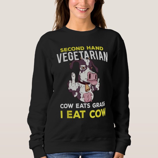 Sudadera Carnes Cetogénico Carnívoro Ternera Amor Come Carn (Anverso)