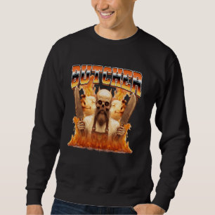 Sudadera Carnicero Limpiador de carne Skeleton Skull Bootle