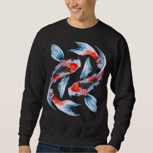 Sudadera Carpa japonesa Koi Nishikigoi Flores de cerezo de 