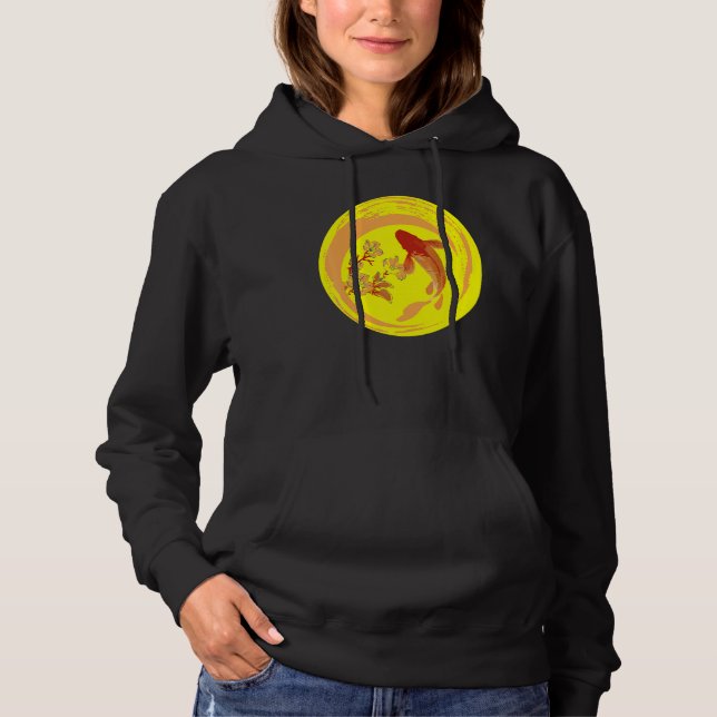 Sudadera Carpa japonesa Koi Nishikigoi Flores de cerezo de  (Anverso)