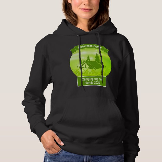 Sudadera Carpa verde personalizable para familias que acamp (Anverso)
