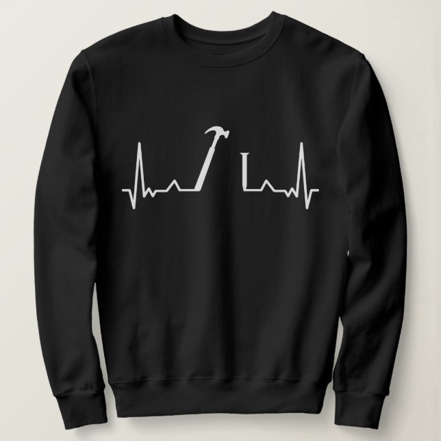 Sudadera Carpenter Heartbeat Carpentry regalo de carpinterí (Anverso del diseño)