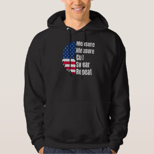 Sudadera Carpintero de madera Bandera Americana Sawblade