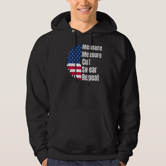 Sudadera Carpintero de madera Bandera Americana Sawblade (Anverso)