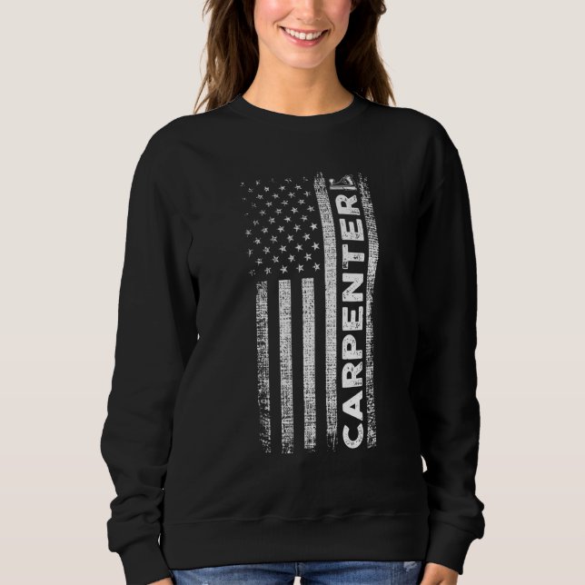 Sudadera Carpintero Patriótico Trabajos De Madera Madera Ca (Anverso)