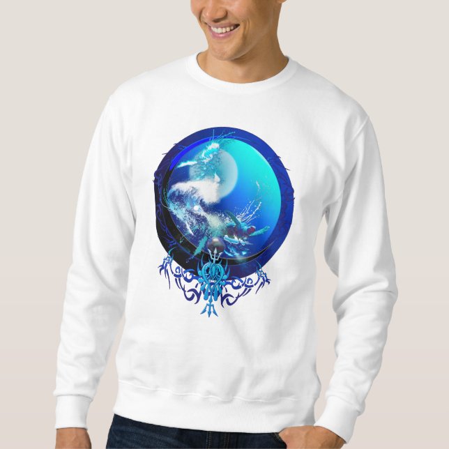 SUDADERA CARRERA DE LA LUNA AZUL DE LA TURBA DEL MAR (Anverso)