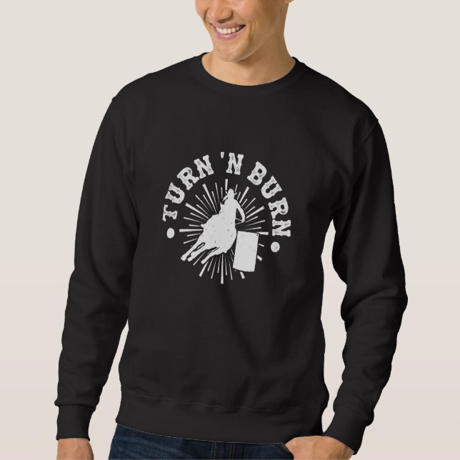 Sudadera Carreras De Barril Gire N Burn Horse Rige (Anverso)