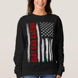 Sudadera Carreras de coches de ranura con bandera americana