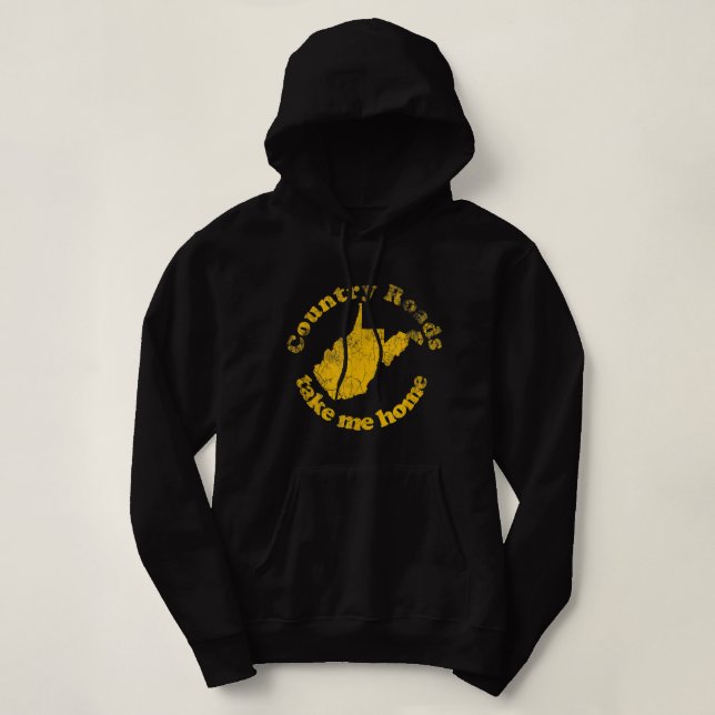 Sudadera Carreteras rurales de Virginia Occidental llévame  (Diseño del anverso)