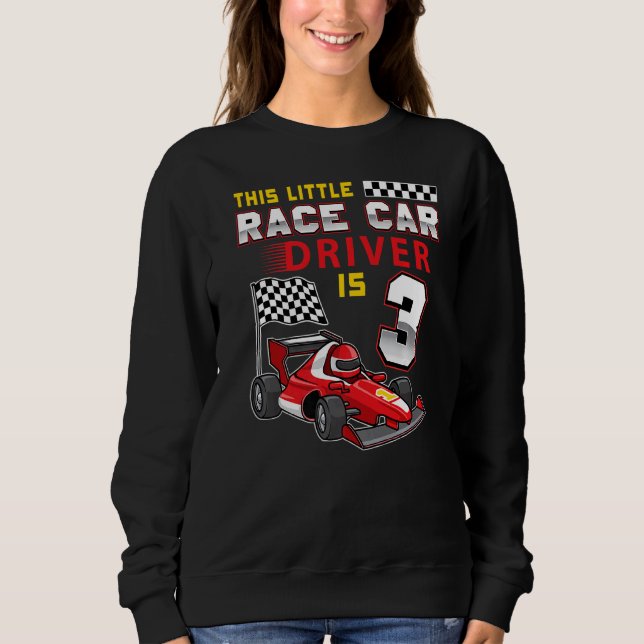 Sudadera Carro de fórmula de 3 años tercer cumpleaños 1 (Anverso)