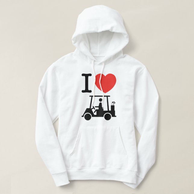 Sudadera Carro de golf I Heart (Love) (Diseño del anverso)