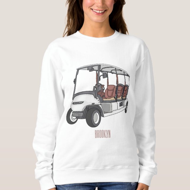 Sudadera Carro de golf / ilustracion personalizado de coche (Anverso)