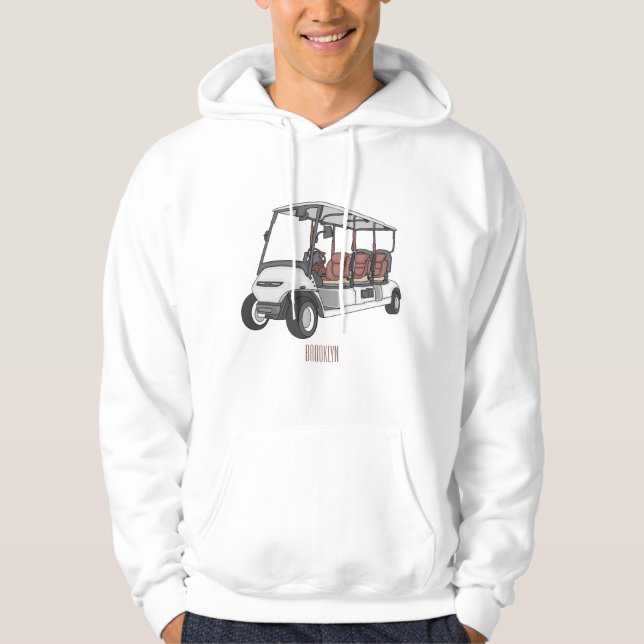 Sudadera Carro de golf / ilustracion personalizado de coche (Anverso)