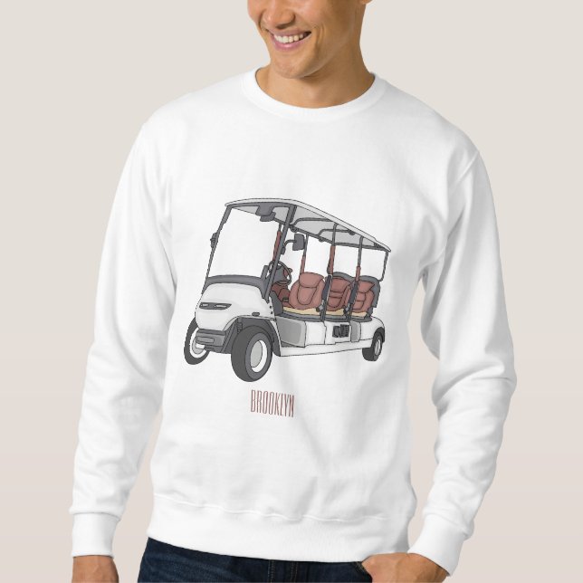 Sudadera Carro de golf / ilustracion personalizado de coche (Anverso)