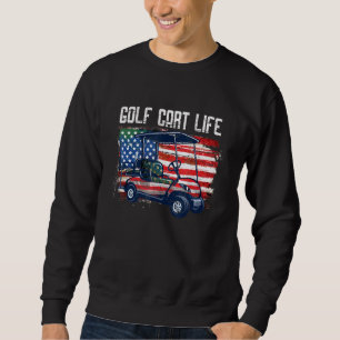 Sudadera Carro De Golf Vida Bandera Estadounidense Independ
