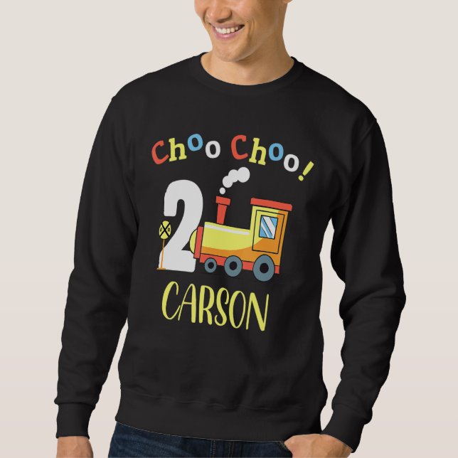 Sudadera Carson Choo Choo Dos Tren Segundo Cumpleaños Turno (Anverso)