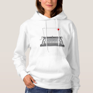 Sudadera Carta de amor de máquina de escribir antigua